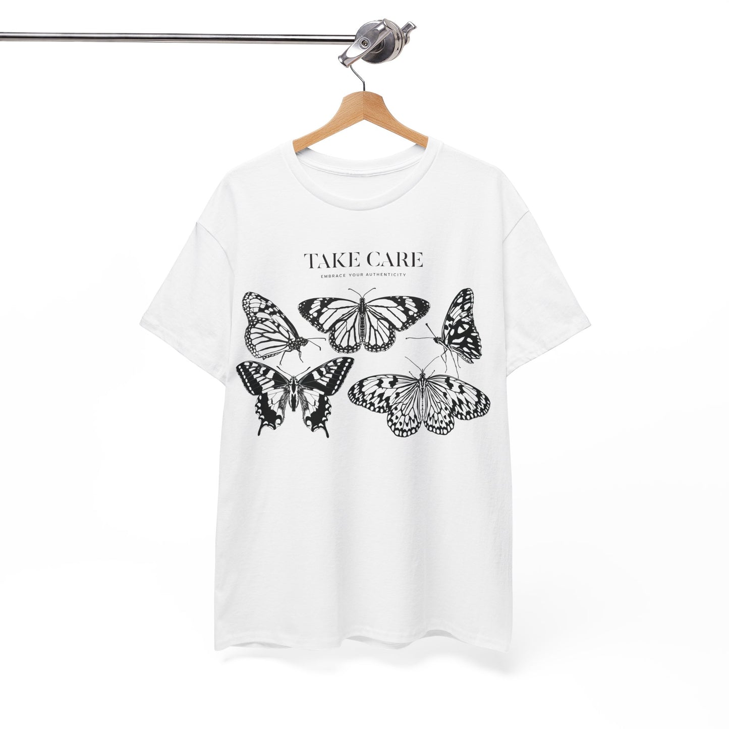 "Take Care butterfly shirt"