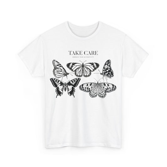 "Take Care butterfly shirt"